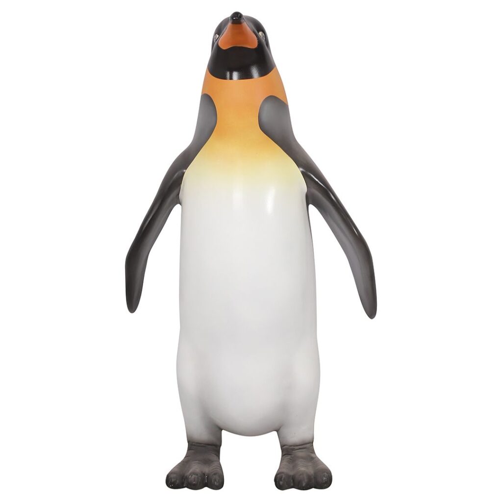 A standing penguin figure with it's wings in.