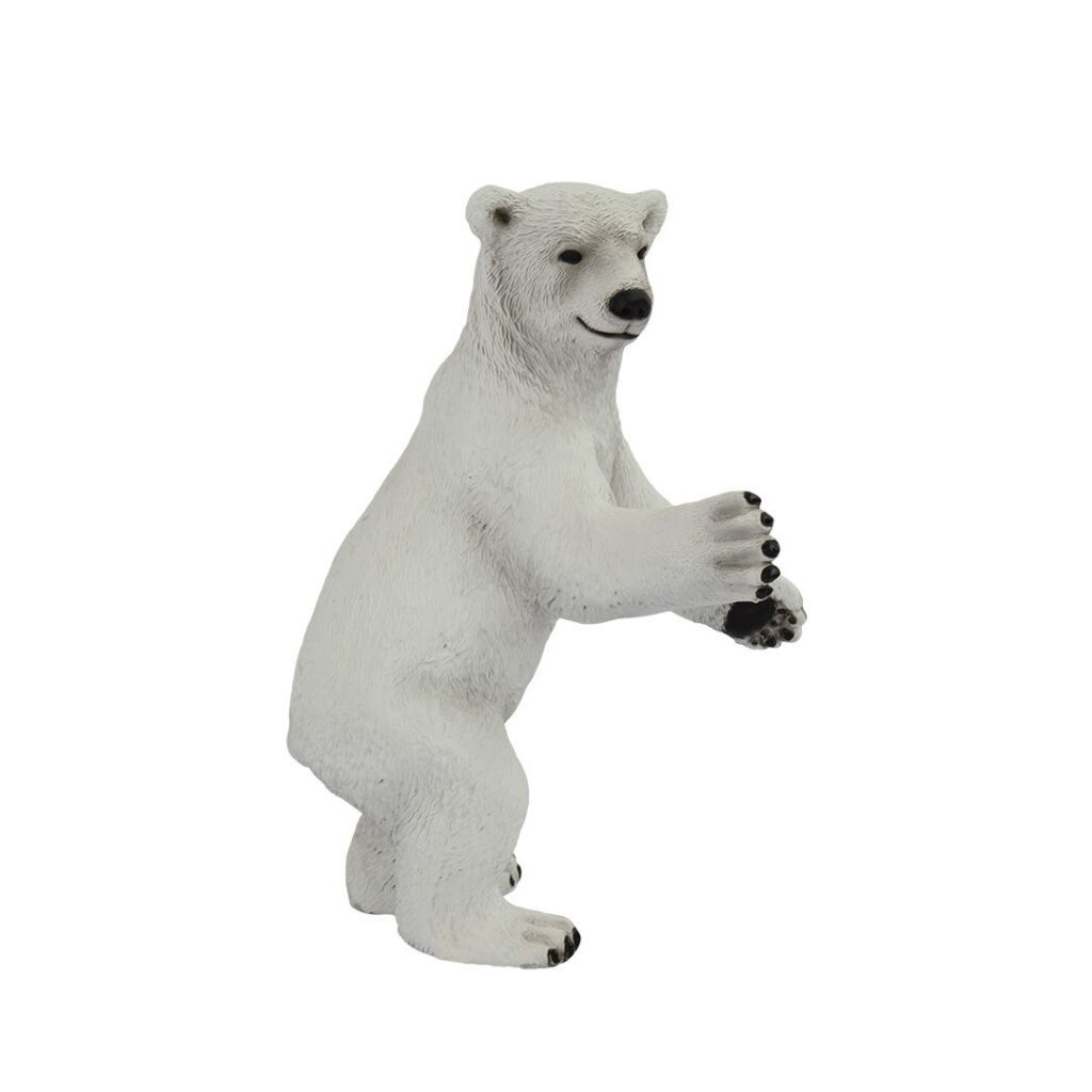 A standing baby polar bear figure.