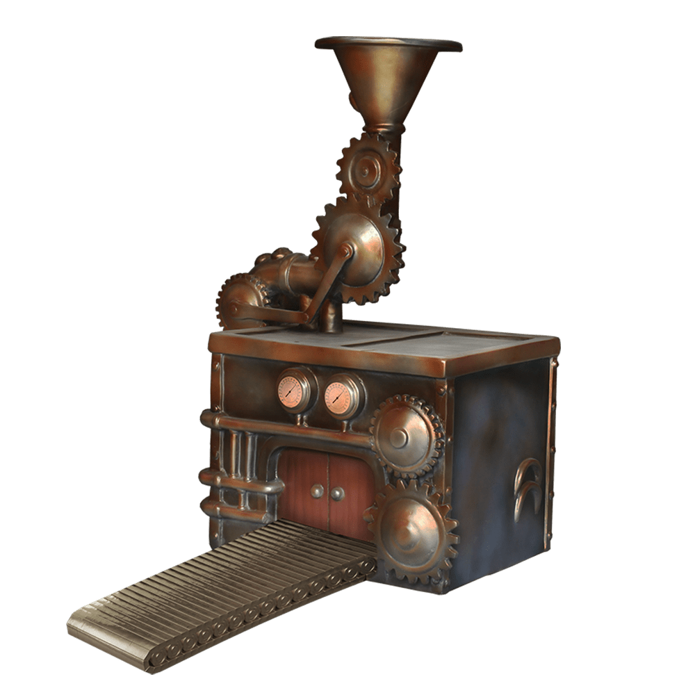 An old and rusted halloween machine.