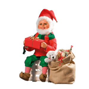 Santa's Helper Sitting with Gift Sack