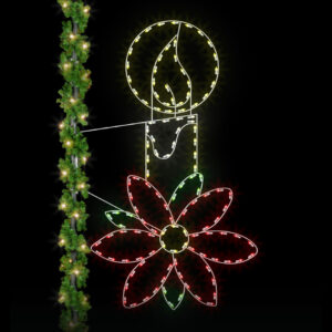 Candle with Poinsettia