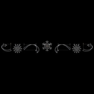 Snowflake and Ribbon with Spiral Snowflakes