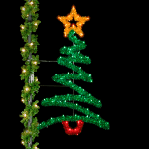 A Christmas tree made from a single line in a zig-zag pattern.