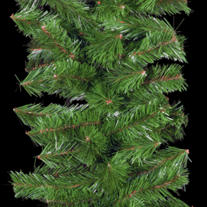 Green artificial branched pine garland.