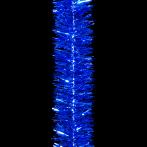 blue metallic tinsel rope garland.