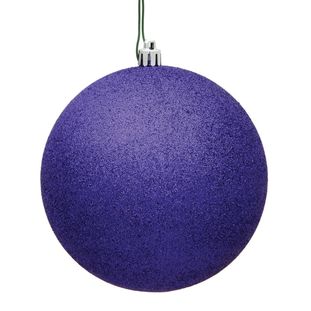 A purple glitter ball ornament