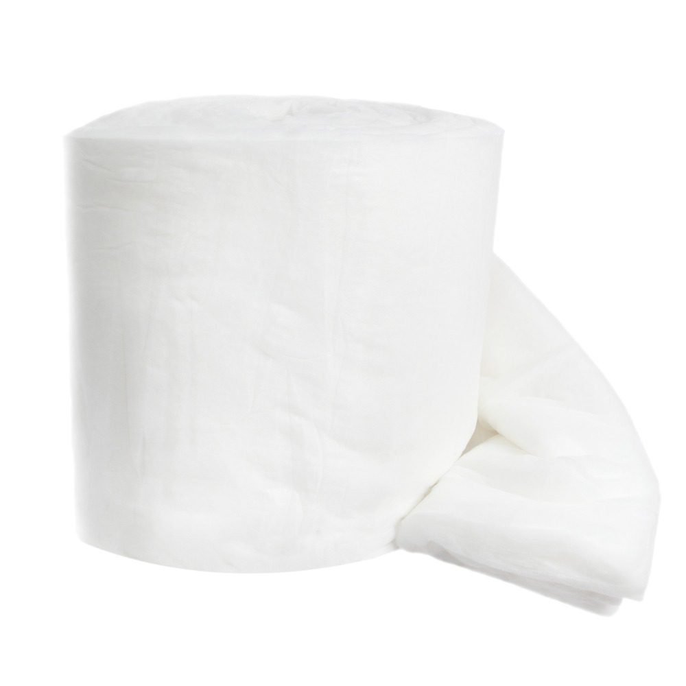 A photo of a large white roll of a blanket of artificial snow.