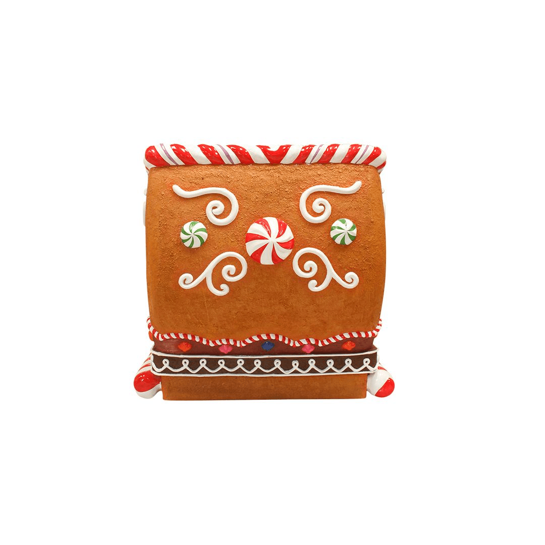 An image of a large Christmas sleigh made out of gingerbread and candy.