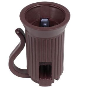 A brown plastic C7 Christmas light socket.