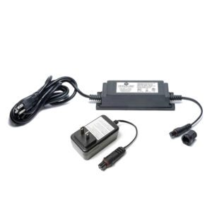 Black wall wart power supplies.